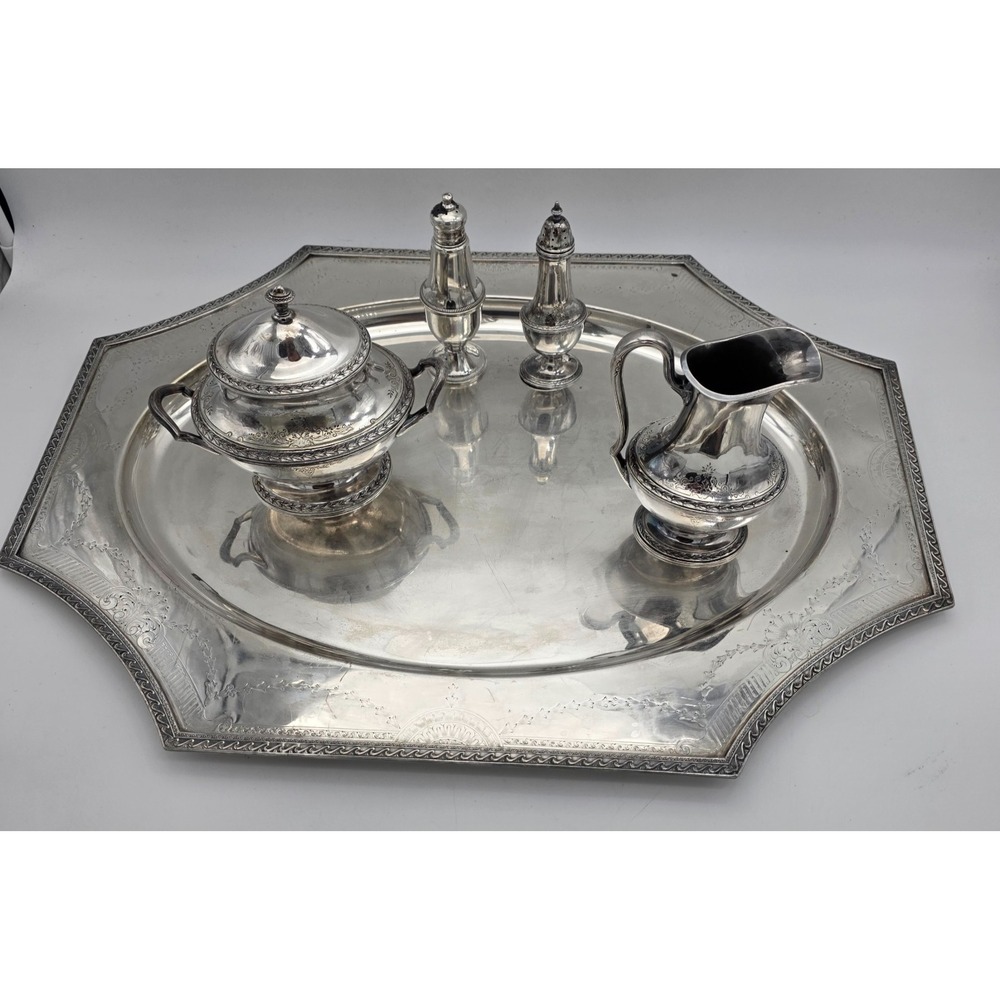 Barbour S.P. Co. International Silverplate Serving Tray Argosy Sugar and Cream